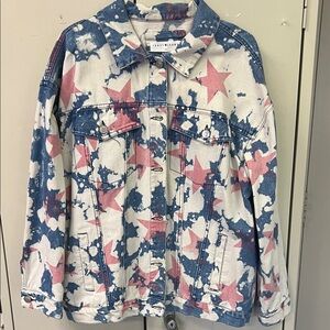 Tommy Hilfiger Women's Star Print Jean Jacket - Blue and Pink
